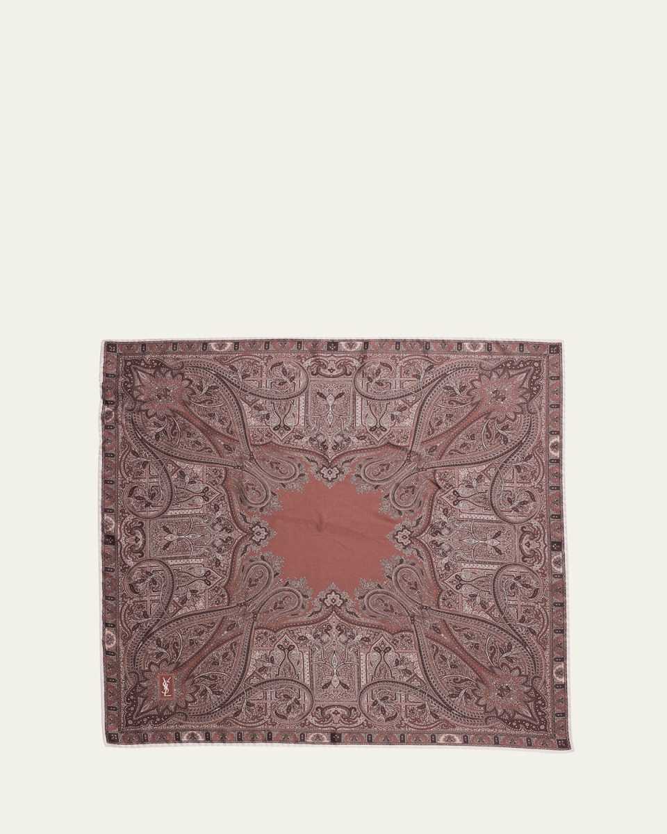 Vintage Paisley Silk Twill Scarf